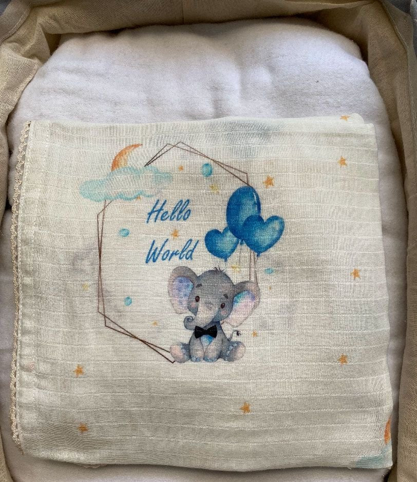 Elephant Frame Customised Swaddle